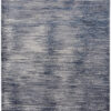 10′ X 13′ Blue Gray And Ivory Striped Power Loom Distressed Area Rug