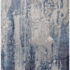 12′ X 15′ Ivory Blue And Black Abstract Power Loom Distressed Area Rug