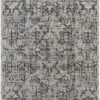 12′ X 15′ Ivory Gray And Taupe Abstract Power Loom Distressed Area Rug With Fringe