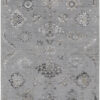 8′ X 10′ Silver And Black Floral Power Loom Distressed Area Rug