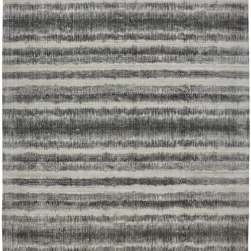 4′ X 6′ Gray Ivory And Black Abstract Hand Woven Area Rug