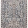 8′ Blue And Ivory Floral Power Loom Stain Resistant Runner Rug