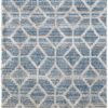 10′ X 14′ Blue And Ivory Geometric Power Loom Stain Resistant Area Rug