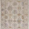 10′ X 14′ Ivory Tan And Blue Floral Hand Knotted Stain Resistant Area Rug