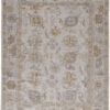 5′ X 8′ Ivory And Tan Floral Hand Knotted Stain Resistant Area Rug