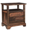 27″ Dark Brown Two Drawer Solid Wood Nightstand