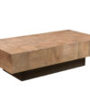 59″ Brown And Black Solid Wood Rectangular Coffee Table