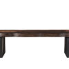 70″ Dark Brown And Black Solid Wood Dining bench