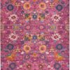 9′ x 12′ Pink Floral Power Loom Area Rug