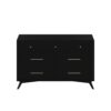 56″ Black Solid Wood Seven Drawer Double Dresser