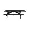 Charcoal Solid Wood Outdoor Picnic Table Umbrella Hole