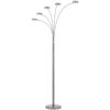 82″ Nickel Five Light Led Arc Floor Lamp