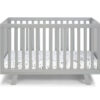 Light Gray Solid and Manufactured Wood Standard Three In One Convertible Crib