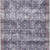 9′ x 12′ Blue and Ivory Oriental Power Loom Distressed Washable Non Skid Area Rug