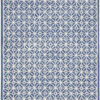 8′ x 10′ Blue and Off White Geometric Hand Tufted Area Rug