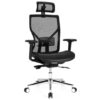 High-Back Mesh Executive Chair with Sliding Seat and Adjustable Lumbar Support