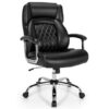 Height Adjustable Big and Tall Office Chair Computer Desk Chair with Metal Base-Black