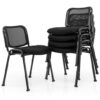 Set of 5 Stackable Conference Chairs with Mesh Back