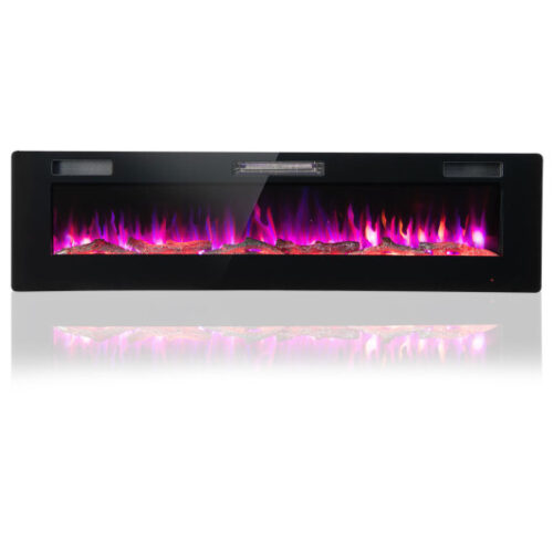 60 Inches Ultra-thin Electric Fireplace with Remote Control and Timer Function