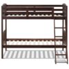 Solid Wood Twin Bunk Beds with Detachable Kids Ladder