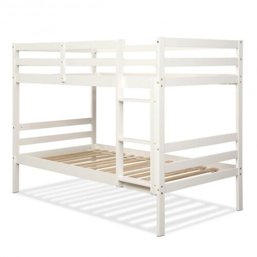 Twin Bunk Bed Children Wooden Bunk Beds Solid Hardwood-White