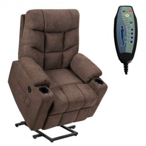 Electric Power Lift Recliner Massage Sofa-Light Gray