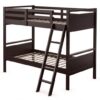 Twin Over Twin Bunk Bed Convertible 2 Individual Beds Wooden-Espresso