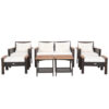 7 Pieces Patio Rattan Cushioned Conversation Furniture Set