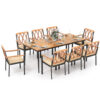 9 Pieces Patio Dining Set with 1.9 Inch Umbrella Hole and Seat Cushions