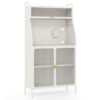 5-Tier Metal Baker’s Rack with See-through Flip-up Door and Pegboard-White