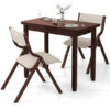 Kitchen Table Set for 2 Expandable Dining Table with 2 Upholstered Folding Chairs