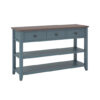 50 Inch Entryway Table Narrow Long Sofa Table with Drawers and Shelves-Dark Blue