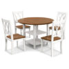 5 Piece Round Kitchen Dining Set with Drop Leaf Table Top