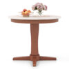 35 Inches Wooden Round Dining Table with Pedestal Base-White