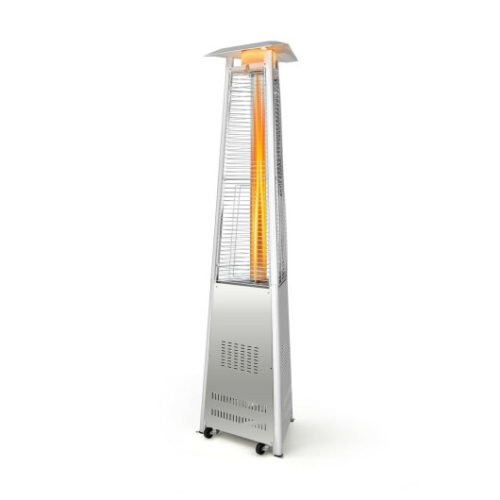 42 000 BTU Stainless Steel Pyramid Patio Heater With Wheels