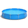 Round Above Ground Swimming Pool With Pool Cover-Blue