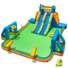 Kids Inflatable Water Slide with 2 Long Slides and 2 Soccer Gates with 950W Blower