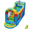 Inflatable Bounce House Obstacle Course with Ball Pit and Silde with 735W Blower