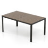 59 x 35 Inch Large Outdoor Rectangle Dining Table with Metal Legs