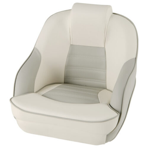 Captain Bucket Seat with Waterproof PVC Leather for Boat Sightseeing-White