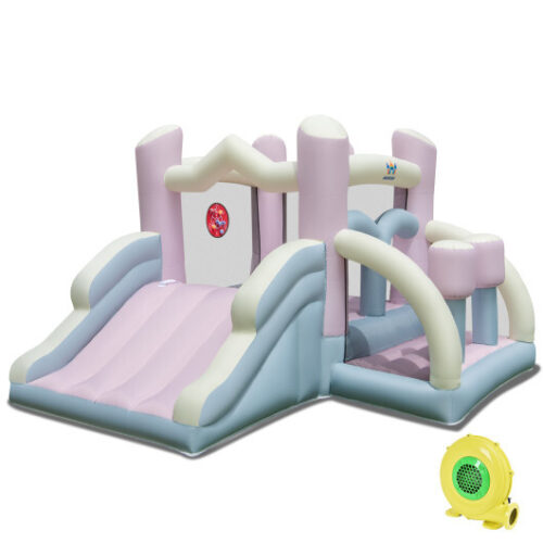 Kids Bounce House with Slide and 2 Boxing Columns Bouncy Castle for Party with 480W Blower