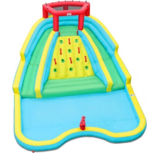 Double Side Inflatable Water Slide Park with Climbing Wall for Outdoor Without Blower