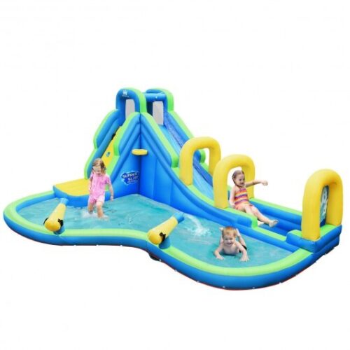 Inflatable Water Slide Kids Bounce House with Water Cannons and Hose Without Blower