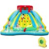 Inflatable Water Park Bounce House with Double Slide and Climbing Wall with 735W Blower