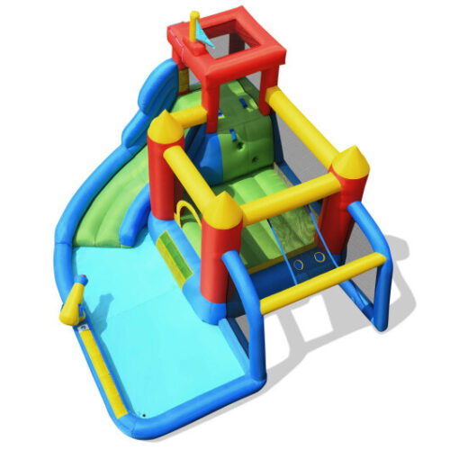 Inflatable Bouncer Bounce House with Water Slide Splash Pool without Blower