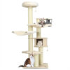 77.5-Inch Cat Tree Condo Multi-Level Kitten Activity Tower with Sisal Posts-Cream White