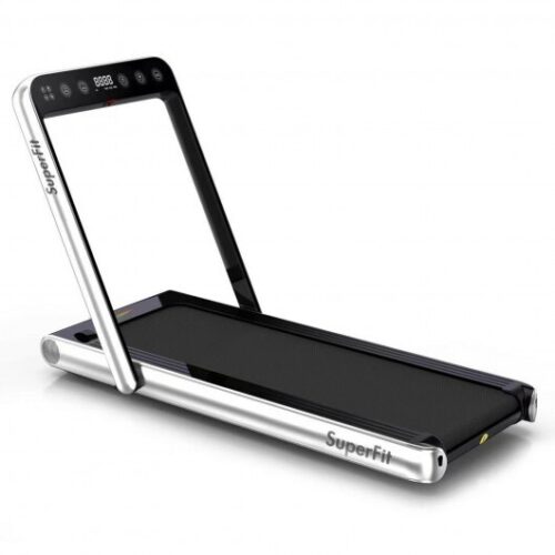 4.75HP 2 In 1 Folding Treadmill with Remote APP Control-Silver