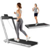 2.25HP 2 in 1 Folding Treadmill with APP Speaker Remote Control-Silver